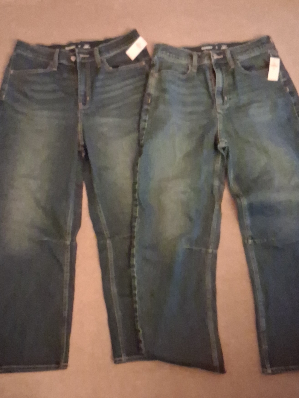 2 Pairs Old NAVY Women’s BARREL Blue Denim Jeans - Classic Mid Wash
